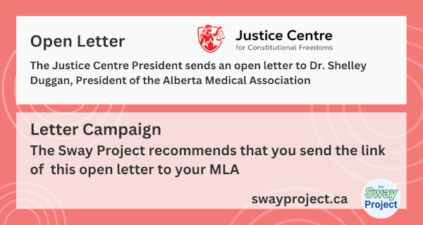Letter Campaign | Justice Centre for Constitutional Freedoms | An open letter to the Alberta Medical Association